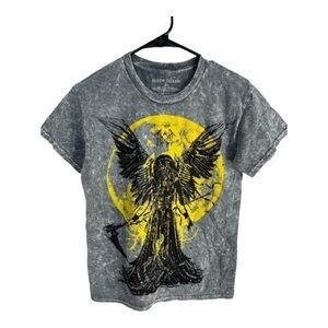 Sleep Token Women’s Gray and Yellow Moon Reaper Graphic Tee Size S NWOT Unisex